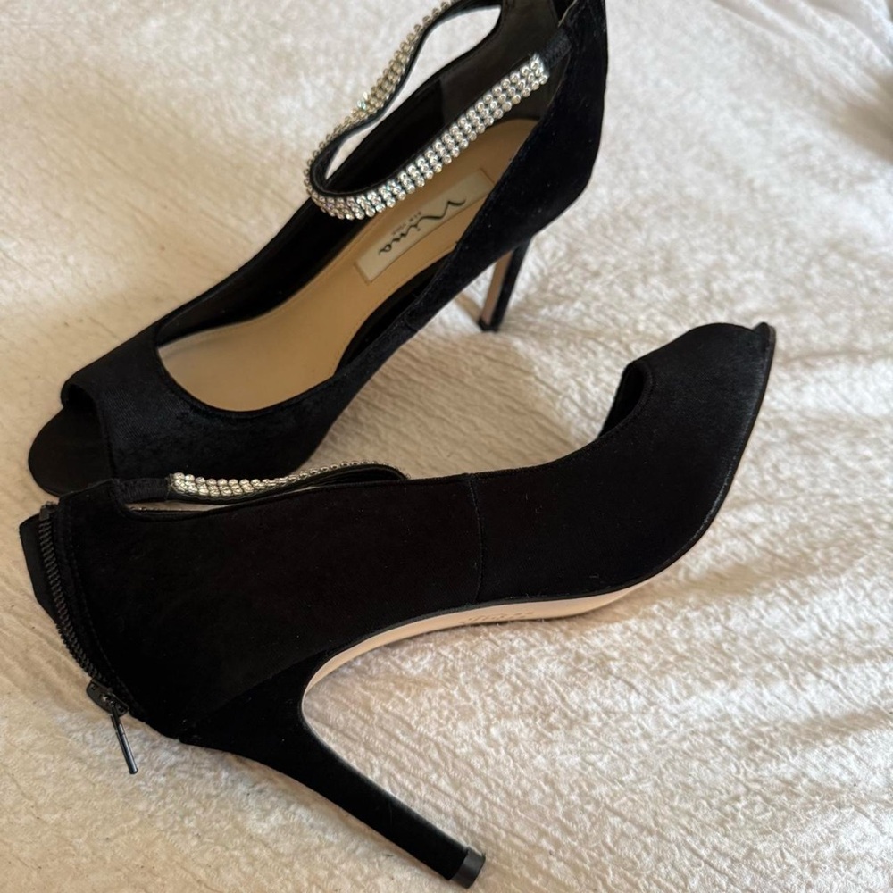 Elegant Black Peep-Toe Heels